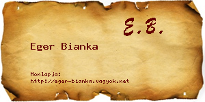 Eger Bianka névjegykártya